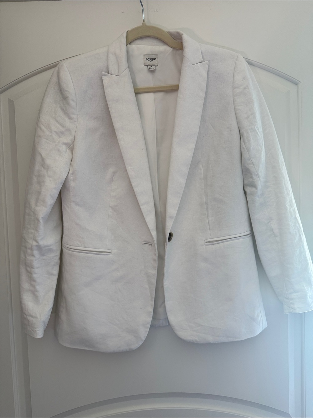 J. Crew Women's White linen blend Blazer